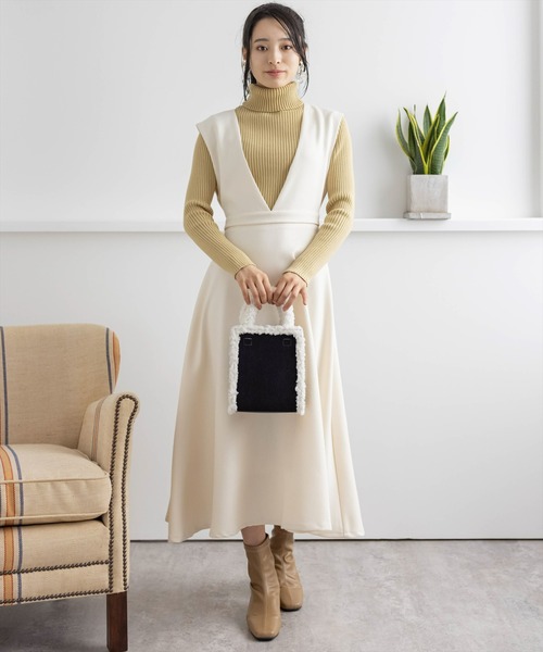 美品　ルネ　高級ツィード素材　ロングワンピース ジャンパースカート ワンピース ツイードロングジャンパ―スカート : ZOZOTOWN Yahoo!店