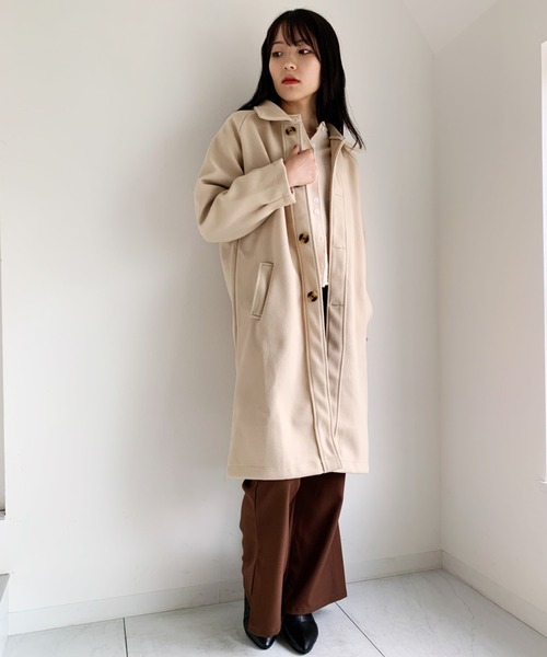 CLEA（クレア）の「ステンカラーロングコート（チェスターコート・レディース・アイボリー/ブラック・FREE）」の20枚目の写真