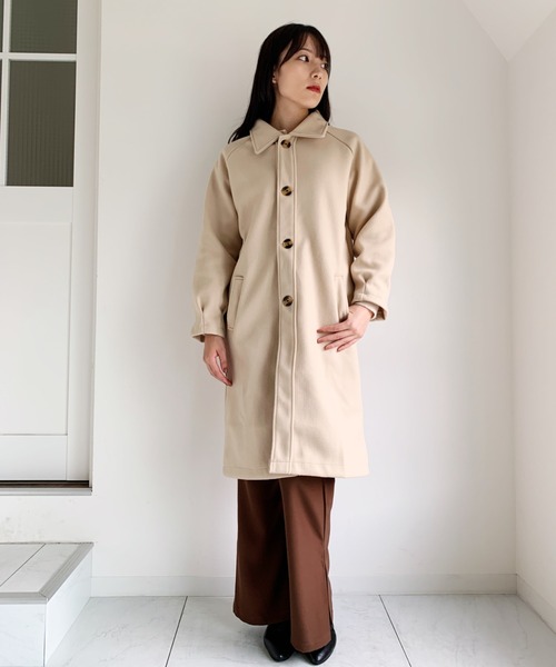 CLEA（クレア）の「ステンカラーロングコート（チェスターコート・レディース・アイボリー/ブラック・FREE）」の18枚目の写真