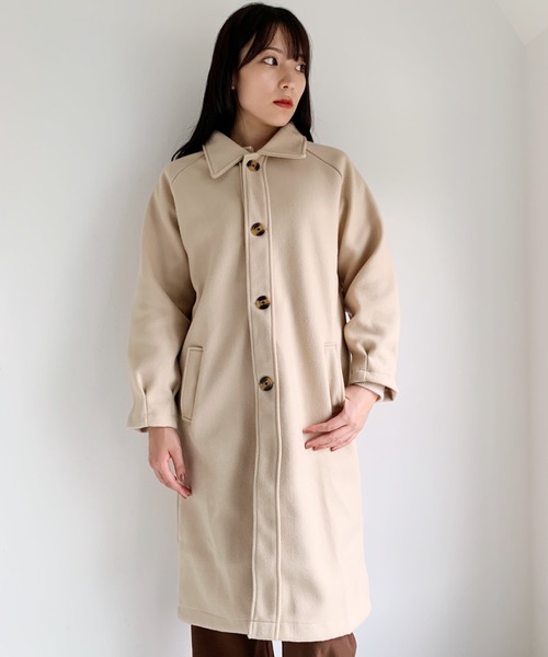 CLEA（クレア）の「ステンカラーロングコート（チェスターコート・レディース・アイボリー/ブラック・FREE）」の15枚目の写真