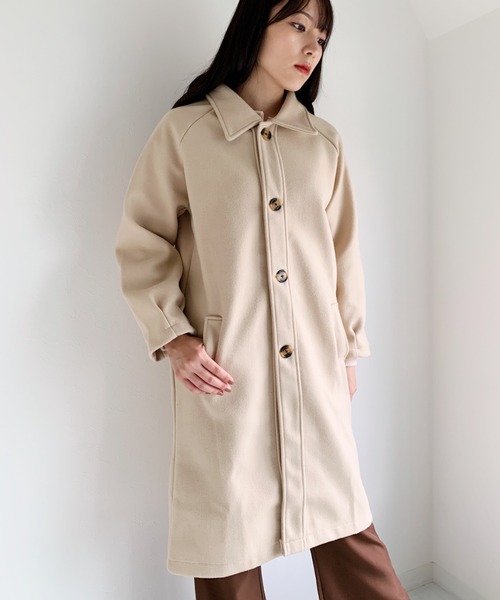 CLEA（クレア）の「ステンカラーロングコート（チェスターコート・レディース・アイボリー/ブラック・FREE）」の16枚目の写真