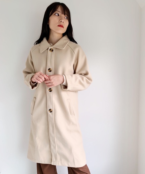 CLEA（クレア）の「ステンカラーロングコート（チェスターコート・レディース・アイボリー/ブラック・FREE）」の17枚目の写真