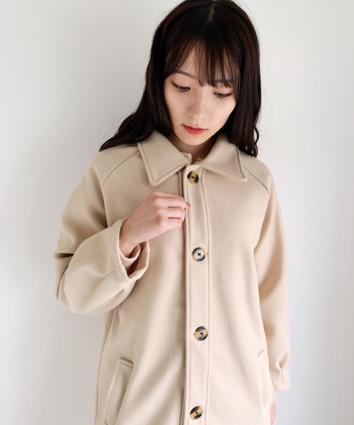 CLEA（クレア）の「ステンカラーロングコート（チェスターコート・レディース・アイボリー/ブラック・FREE）」の13枚目の写真