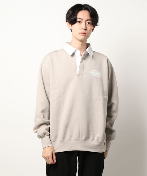 BEN DAVIS(ベンデイビス)の「【BEN DAVIS/ベンデイビス】裏起毛 クレリック 襟付き ラガー バックプリント スウェットトレーナー(スウェット・メンズ・グリーン/ブラック/ベージュ・LARGE/MEDIUM/X-LARGE)」の2枚目の写真