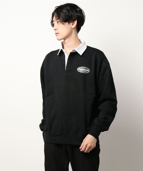 BEN DAVIS(ベンデイビス)の「【BEN DAVIS/ベンデイビス】裏起毛 クレリック 襟付き ラガー バックプリント スウェットトレーナー(スウェット・メンズ・グリーン/ブラック/ベージュ・LARGE/MEDIUM/X-LARGE)」の1枚目の写真