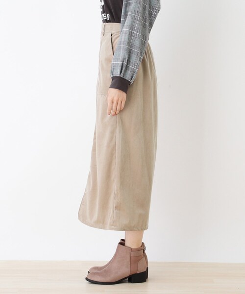 Cutie Blonde（キューティーブロンド）の「◆【S-L】コーデュロイベイカースカート（スカート・レディース・ライトブルー/ブラック/サンドベージュ・01/02/03）」の4枚目の写真