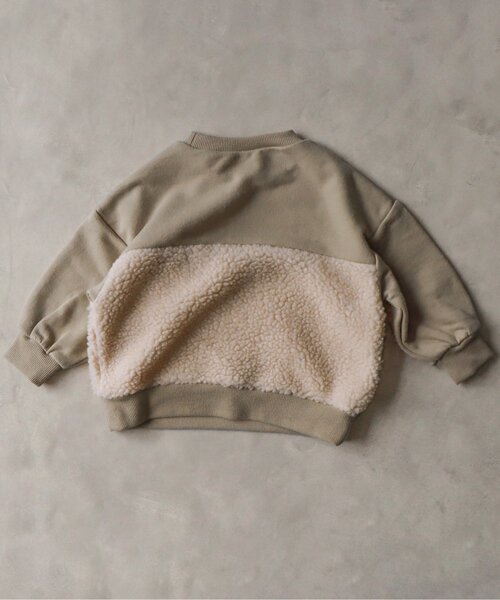 BREEZE by yumi.(ブリーズバイユミ)の「WEB限定 ボア切り替えトレーナー【BREEZE by yumi.】(スウェット・キッズ・ブラウン/ネイビー/カーキ/ベージュ・120/100/130/110/140/80/90)」の11枚目の写真