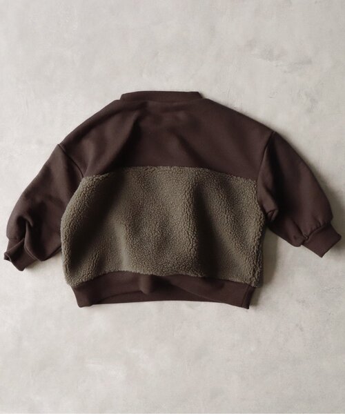 BREEZE by yumi.(ブリーズバイユミ)の「WEB限定 ボア切り替えトレーナー【BREEZE by yumi.】(スウェット・キッズ・ブラウン/ネイビー/カーキ/ベージュ・120/100/130/110/140/80/90)」の8枚目の写真