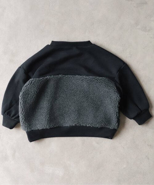 BREEZE by yumi.(ブリーズバイユミ)の「WEB限定 ボア切り替えトレーナー【BREEZE by yumi.】(スウェット・キッズ・ブラウン/ネイビー/カーキ/ベージュ・120/100/130/110/140/80/90)」の7枚目の写真