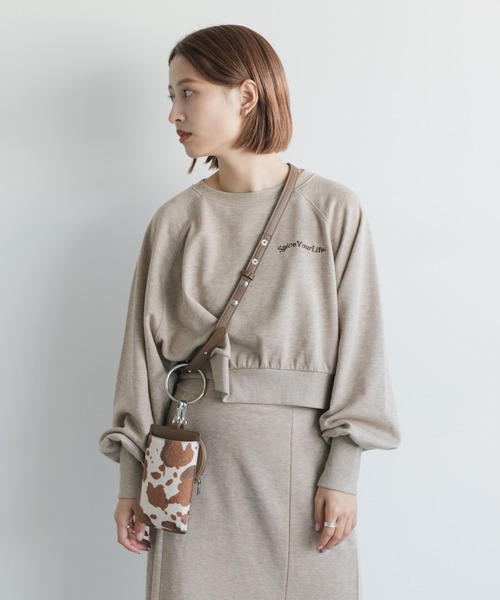 Kastane（カスタネ）の「【SETUP対応】カラーMIXロゴスウェット（スウェット・レディース・ライトグレー/グリーン/モカ/サックスブルー・FREE）」の13枚目の写真