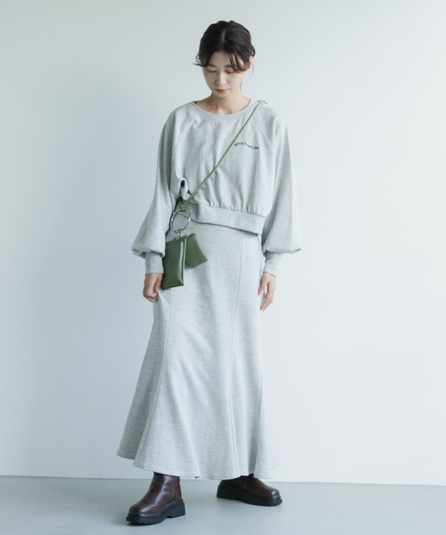 Kastane（カスタネ）の「【SETUP対応】カラーMIXロゴスウェット（スウェット・レディース・ライトグレー/グリーン/モカ/サックスブルー・FREE）」の19枚目の写真