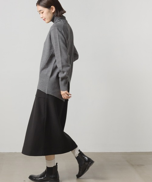 OMNES Supremo（オムネス　スプレモ）の「圧縮ジャージAラインスカート（スカート・レディース・ブラック/ベージュ/ブラウン・FREE）」の8枚目の写真