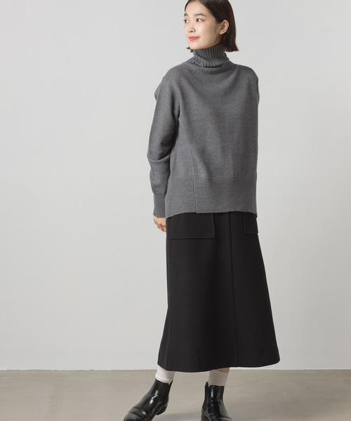 OMNES Supremo（オムネス　スプレモ）の「圧縮ジャージAラインスカート（スカート・レディース・ブラック/ベージュ/ブラウン・FREE）」の4枚目の写真