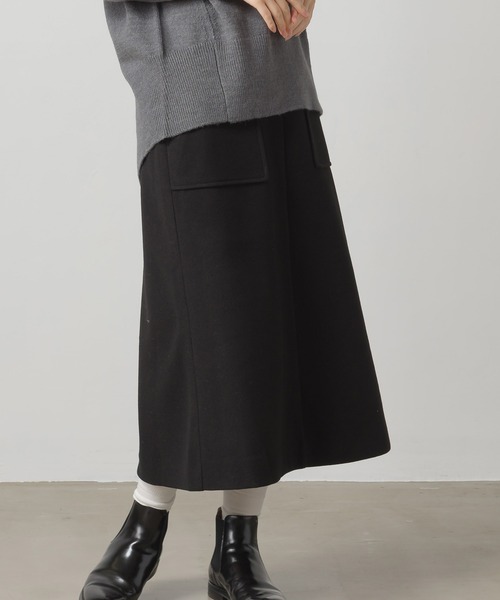 OMNES Supremo（オムネス　スプレモ）の「圧縮ジャージAラインスカート（スカート・レディース・ブラック/ベージュ/ブラウン・FREE）」の6枚目の写真