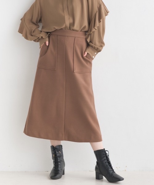 OMNES Supremo（オムネス　スプレモ）の「圧縮ジャージAラインスカート（スカート・レディース・ブラック/ベージュ/ブラウン・FREE）」の10枚目の写真