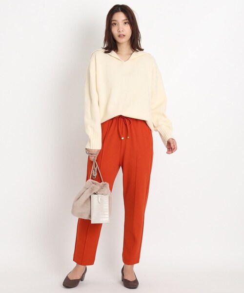 grove(グローブ)の「◆【S-3L】カットジョーゼットジョガーパンツ(その他パンツ・レディース・ダークオレンジ/ベージュ/ブラック・01/04/02/05/03)」の15枚目の写真