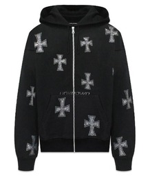 UNKNOWN LONDON | A'GEM/9 × .kom『UNKNOWN LONDON/アンノウン ロンドン』Rhinestone Zip Hoodie/ラインストーン ジップアップ パーカー(パーカー)