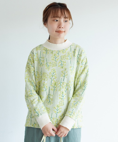 chambre de charme（シャンブルドゥシャーム）の「cdc 菜の花畑ジャカード　プルオーバー（Tシャツ/カットソー・レディース・オフホワイト/ブルー・FREE）」の10枚目の写真