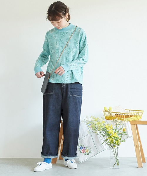 chambre de charme（シャンブルドゥシャーム）の「cdc 菜の花畑ジャカード　プルオーバー（Tシャツ/カットソー・レディース・オフホワイト/ブルー・FREE）」の14枚目の写真