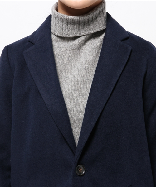 DISCOAT（ディスコート）の「【Discoat】フェイクウールチェスターコート（チェスターコート・レディース・キャメル/ネイビー・MEDIUM/LARGE）」の7枚目の写真