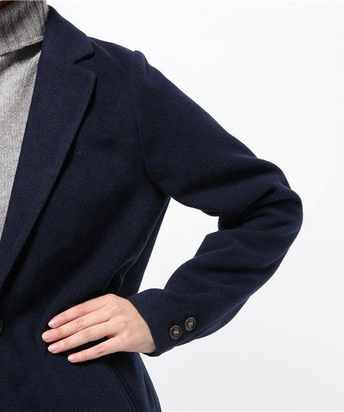 DISCOAT（ディスコート）の「【Discoat】フェイクウールチェスターコート（チェスターコート・レディース・キャメル/ネイビー・MEDIUM/LARGE）」の8枚目の写真