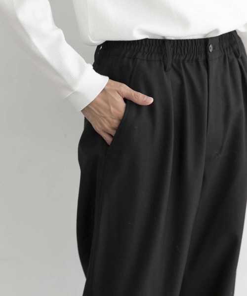 URBAN RESEARCH（アーバンリサーチ）の「ウールサキソニーイージーパンツ（その他パンツ・メンズ・ブラック/ダークブラウン・MEDIUM/LARGE）」の9枚目の写真