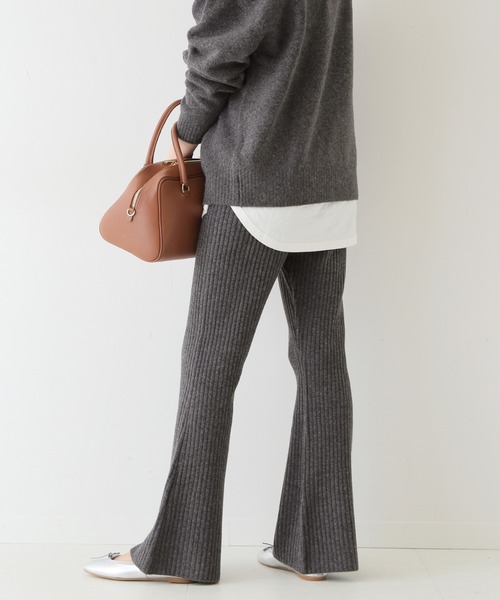 SLOBE IENA（スローブイエナ）の「エアリーリブニットパンツ【ウエストゴム/手洗い可能】◆（その他パンツ・レディース・ブラウン/グレー/ピンク・38/36）」の7枚目の写真