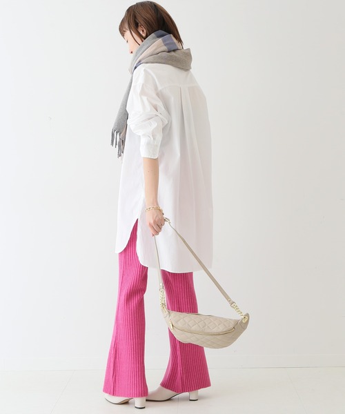 SLOBE IENA（スローブイエナ）の「エアリーリブニットパンツ【ウエストゴム/手洗い可能】◆（その他パンツ・レディース・ブラウン/グレー/ピンク・38/36）」の4枚目の写真