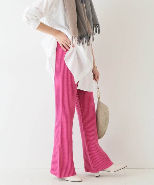 SLOBE IENA（スローブイエナ）の「エアリーリブニットパンツ【ウエストゴム/手洗い可能】◆（その他パンツ・レディース・ブラウン/グレー/ピンク・38/36）」の10枚目の写真