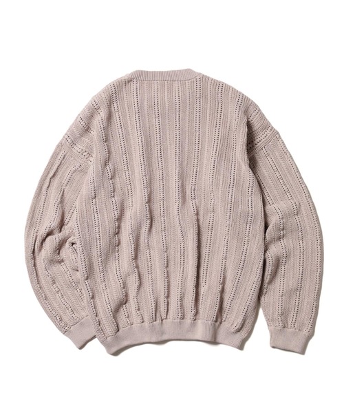 MR.OLIVE（ミスターオリーブ）の「オープンワーク ウォッシャブルニット / クルーネック セーター（ニット/セーター・メンズ・ブラック/グレー/ベージュ・LARGE/MEDIUM/SMALL）」の7枚目の写真