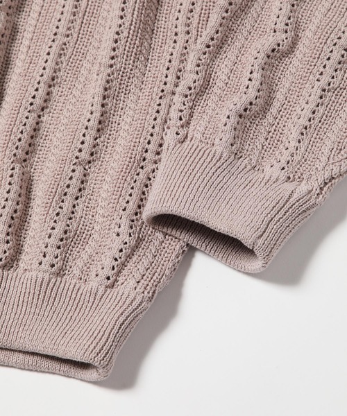 MR.OLIVE（ミスターオリーブ）の「オープンワーク ウォッシャブルニット / クルーネック セーター（ニット/セーター・メンズ・ブラック/グレー/ベージュ・LARGE/MEDIUM/SMALL）」の9枚目の写真