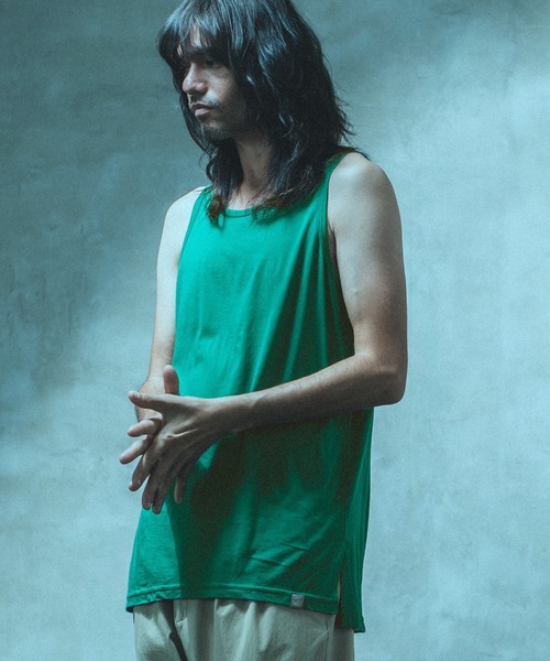 ANGENEHM(アンゲネーム)の「mta469- Long Length Tank top (MADE IN JAPAN) タンクトップ(タンクトップ・メンズ・ホワイト/ブラック/ブルー/グリーン・M/L)」の3枚目の写真