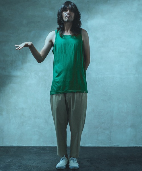 ANGENEHM(アンゲネーム)の「mta469- Long Length Tank top (MADE IN JAPAN) タンクトップ(タンクトップ・メンズ・ホワイト/ブラック/ブルー/グリーン・M/L)」の5枚目の写真