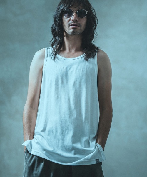 ANGENEHM(アンゲネーム)の「mta469- Long Length Tank top (MADE IN JAPAN) タンクトップ(タンクトップ・メンズ・ホワイト/ブラック/ブルー/グリーン・M/L)」の8枚目の写真