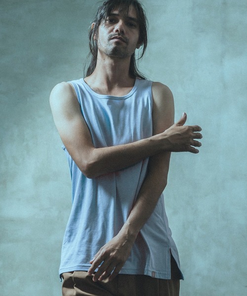 ANGENEHM(アンゲネーム)の「mta469- Long Length Tank top (MADE IN JAPAN) タンクトップ(タンクトップ・メンズ・ホワイト/ブラック/ブルー/グリーン・M/L)」の18枚目の写真