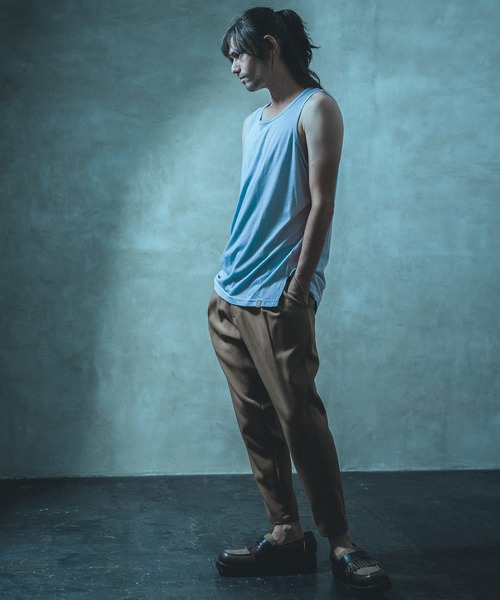 ANGENEHM(アンゲネーム)の「mta469- Long Length Tank top (MADE IN JAPAN) タンクトップ(タンクトップ・メンズ・ホワイト/ブラック/ブルー/グリーン・M/L)」の6枚目の写真