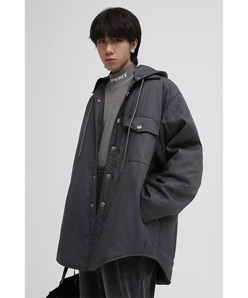 MASONPRINCE(メイソンプリンス)の「【MASONPRINCE】Oversized hooded shirt blouson MF4023(その他アウター・メンズ・ブラウン/グレー/ブラック・S/L/M)」の1枚目の写真