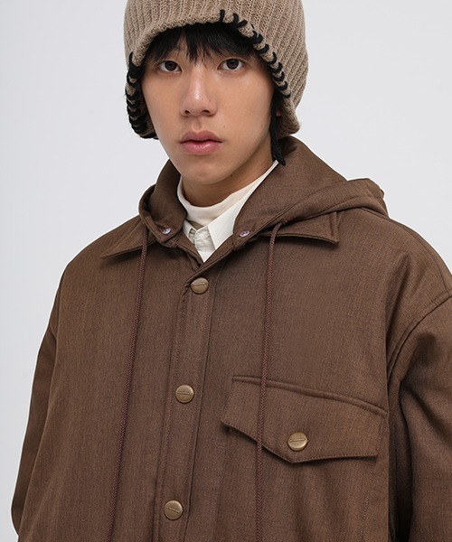 MASONPRINCE(メイソンプリンス)の「【MASONPRINCE】Oversized hooded shirt blouson MF4023(その他アウター・メンズ・ブラウン/グレー/ブラック・S/L/M)」の5枚目の写真
