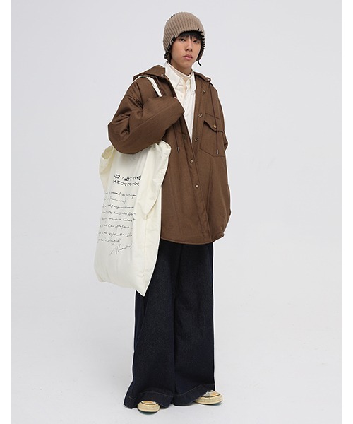 MASONPRINCE(メイソンプリンス)の「【MASONPRINCE】Oversized hooded shirt blouson MF4023(その他アウター・メンズ・ブラウン/グレー/ブラック・S/L/M)」の7枚目の写真