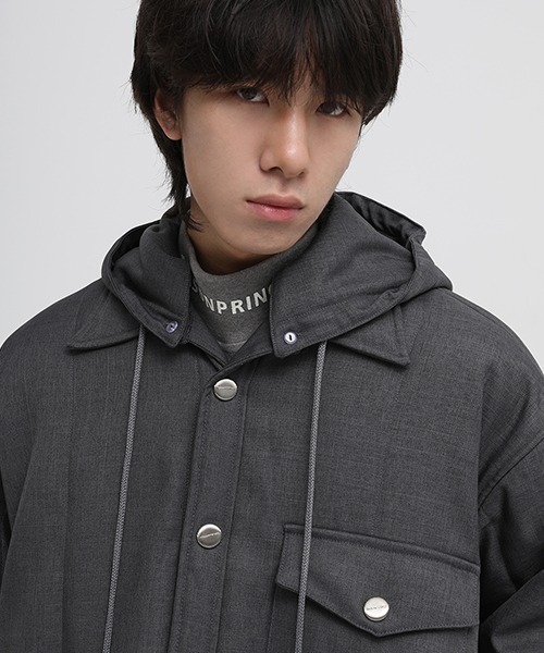 MASONPRINCE(メイソンプリンス)の「【MASONPRINCE】Oversized hooded shirt blouson MF4023(その他アウター・メンズ・ブラウン/グレー/ブラック・S/L/M)」の11枚目の写真