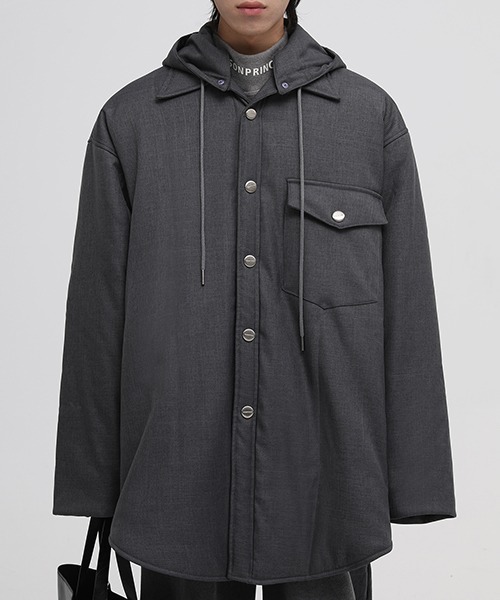 MASONPRINCE(メイソンプリンス)の「【MASONPRINCE】Oversized hooded shirt blouson MF4023(その他アウター・メンズ・ブラウン/グレー/ブラック・S/L/M)」の12枚目の写真