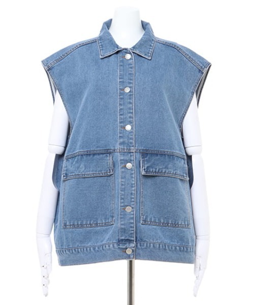 MLI'A（エムリア）の「デニム/ベスト（その他アウター・レディース・ブルー系8/インディゴブルー・M）」の12枚目の写真