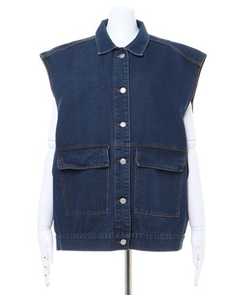 MLI'A（エムリア）の「デニム/ベスト（その他アウター・レディース・ブルー系8/インディゴブルー・M）」の3枚目の写真