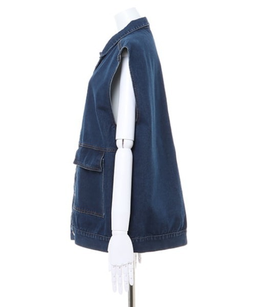 MLI'A（エムリア）の「デニム/ベスト（その他アウター・レディース・ブルー系8/インディゴブルー・M）」の4枚目の写真