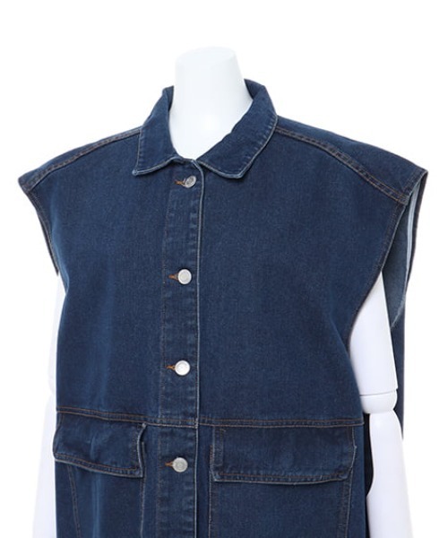MLI'A（エムリア）の「デニム/ベスト（その他アウター・レディース・ブルー系8/インディゴブルー・M）」の6枚目の写真