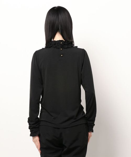 axes femme（アクシーズファム）の「バラフリルスタンドインナー（Tシャツ/カットソー・レディース・ブラック/キナリ/ピンク・FREE）」の4枚目の写真