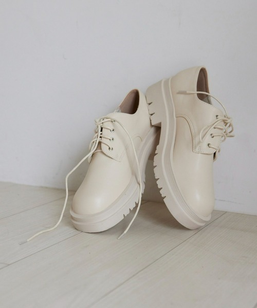 Fabby fabby(ファビィーファビィー)の「タンクソールトラックソールレースアップシューズ(ドレスシューズ・レディース・ブラック/オフホワイト・MEDIUM/SMALL/LARGE)」の12枚目の写真