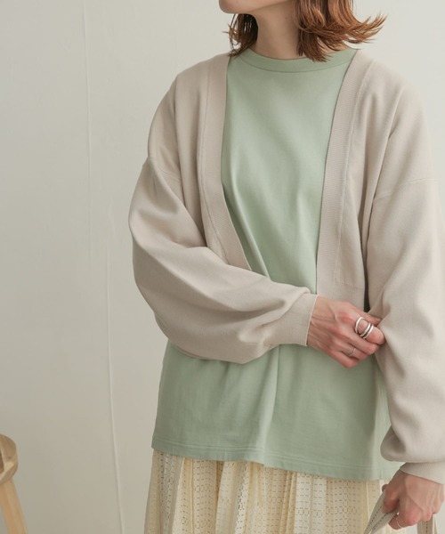URBAN RESEARCH DOORS(アーバンリサーチドアーズ)の「ボリュームスリーブボレロカーディガン(カーディガン/ボレロ・レディース・ベージュ/グリーン・1)」の6枚目の写真
