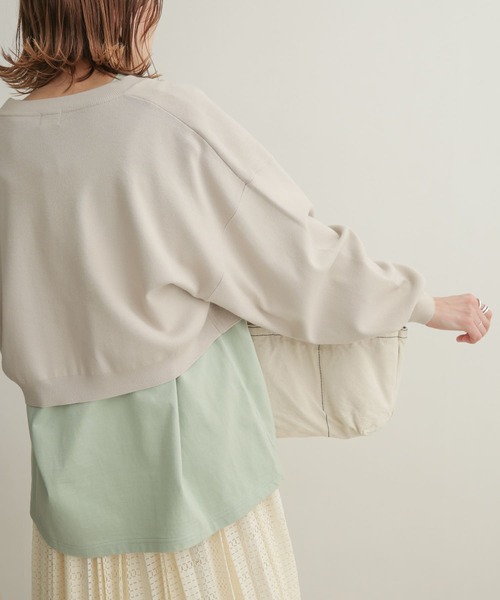 URBAN RESEARCH DOORS(アーバンリサーチドアーズ)の「ボリュームスリーブボレロカーディガン(カーディガン/ボレロ・レディース・ベージュ/グリーン・1)」の9枚目の写真