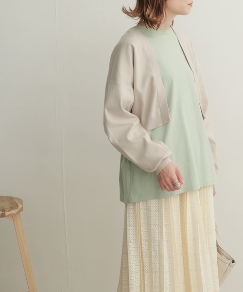 URBAN RESEARCH DOORS(アーバンリサーチドアーズ)の「ボリュームスリーブボレロカーディガン(カーディガン/ボレロ・レディース・ベージュ/グリーン・1)」の11枚目の写真